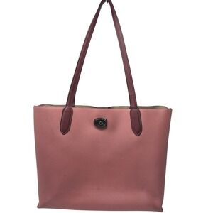 Coach Willow Tote Turnlock Pebble Leather Shoulder Bag‎ Purse Handbag Colorblock